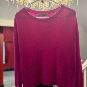 360 Cashmere Magenta Crew Neck Sweater